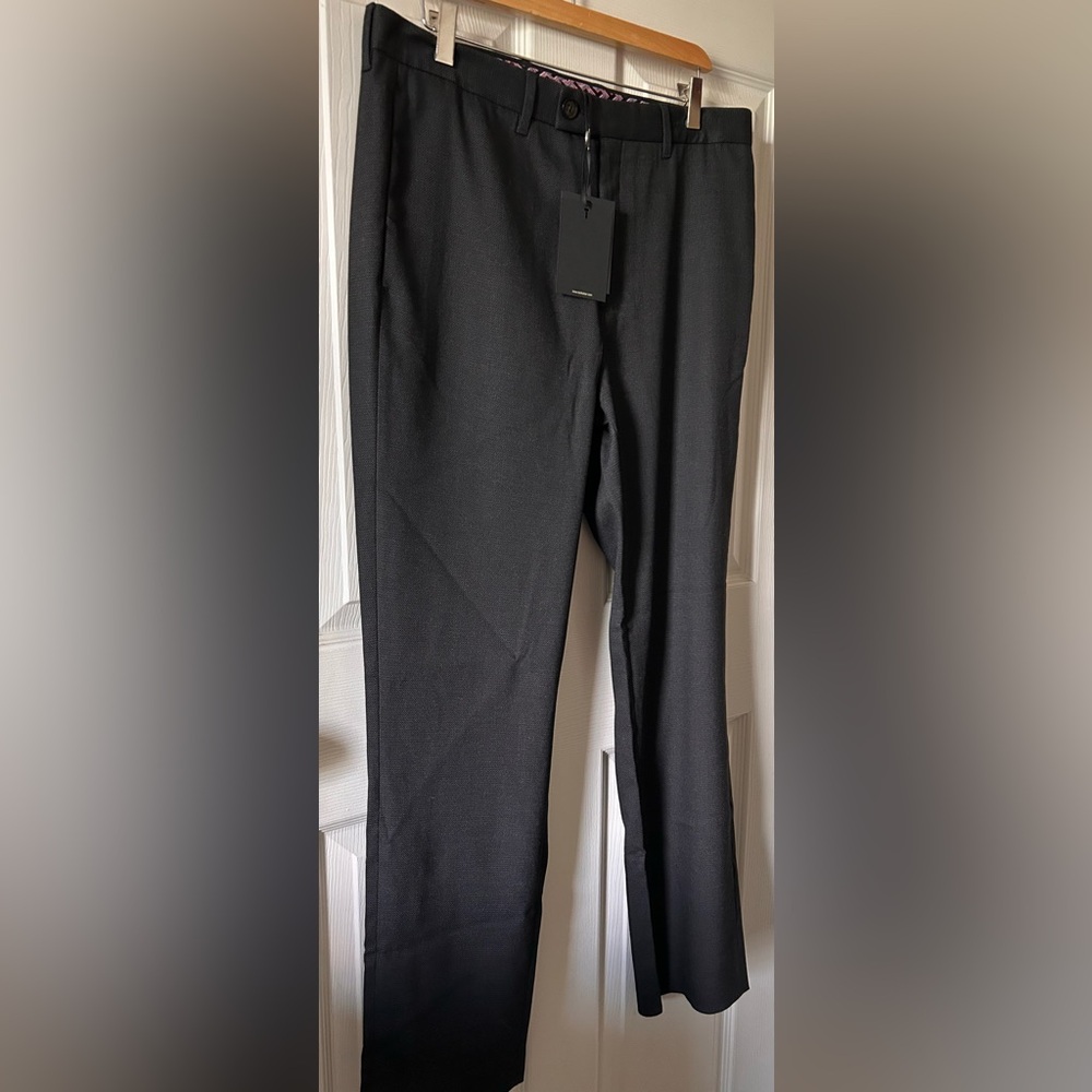 Ted Baker London Men’s Charcoal MMT-BEEZTRO Semi Plain Trousers Size 34R $175 - Picture 12 of 16